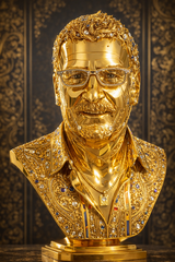 Goldener Büstenskulptur mit Edelsteinen
